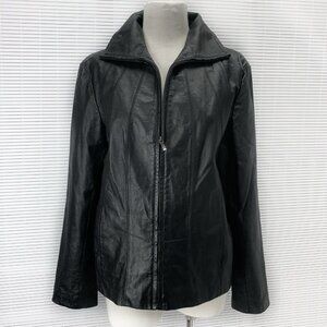 East 5th Black Genuine Leather Jacket Women's Size M